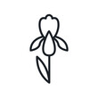 Iris flower icon. Garden flowers isolated vector icon