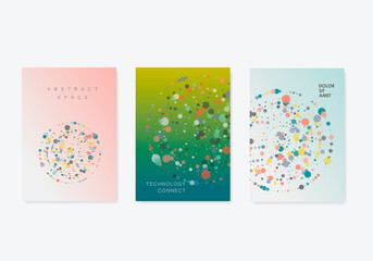 Poster - Colorful abstract halftone. Modern effect blot random. Vector design element illustration