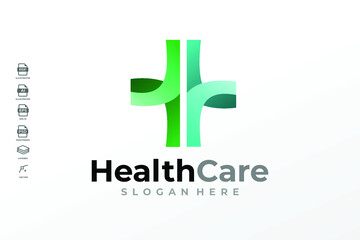 Wall Mural - Modern Gradient Health Care, Pharmacy, Medical Logo Design Template Vector