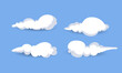 Cloud collection set with waves is very beautiful