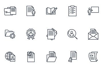 set of Resume and Self Presentation elements symbol template for graphic and web design collection logo vector illustration
