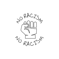 Sticker - No racism, anti racism logo design template, stop racism isolated on white background