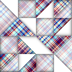 Leinwandbilder - Paper cut shapes design. Seamless vector pattern.