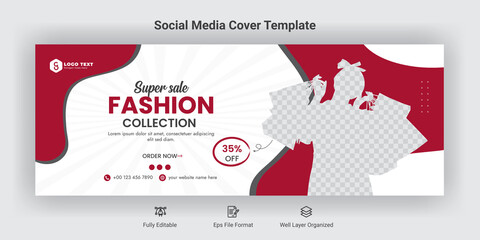 Fashion sale social media facebook cover banner template