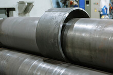 A Sheet Of Iron That Passes Through The Bending Machine. Automation