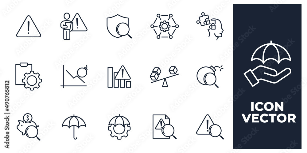 set of Risk Management elements symbol template for graphic and web ...