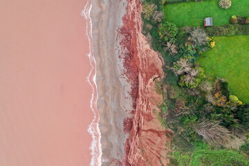 Wall Mural - Aerial photo of coastal erosion