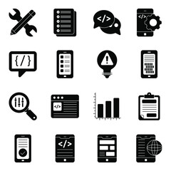 Pack of Mobile App Development Icons
