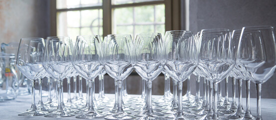 Poster - Close-up shot of empty luxury glasses