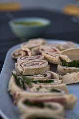 Poster - Lavash rolls on a plate