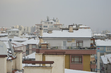 Canvas Print - Beautiful view of scenery of the city taken in winter