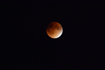 Wall Mural - Super full blood moon with total lunar eclipse on dark sky