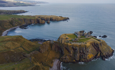 Poster - Aerial shot of a coastline on a sunny day