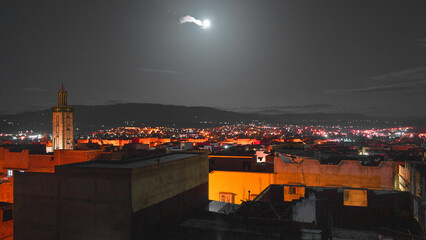 Poster - View of the city lights at night.