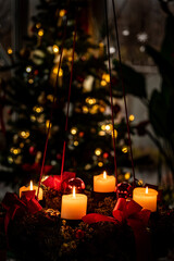 Poster - Closeup of Christmas lights and decorations