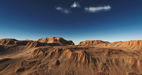 Canvas Print - Desert landscape with blue sky on the background