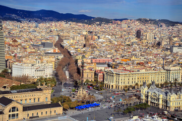 Canvas Print - Cityscape of Barcelona buildings