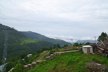 Canvas Print - Scenic view of the Tolipeer Meadows on the backround of forest mountains, Pakistan