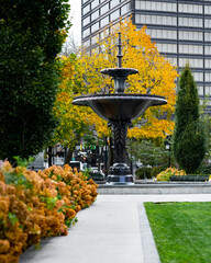 Sticker - Beautiful view a fountain in Hamilton, Ontario, Canada