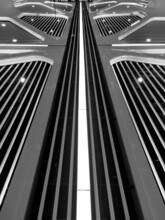 Vertical Shot Of Black White Image With Metal Constructions Covered