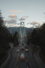 Poster - High angle shot of the busy Lions Gate Bridge in Vancouver