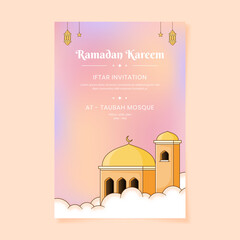 Gradient Ramadan iftar invitation