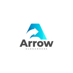 modern letter a and arrow logo design