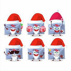 Sticker - Santa Claus emoticons with blue love envelope cartoon character