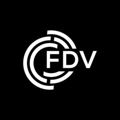 Wall Mural - FDV letter logo design on black background. FDV creative initials letter logo concept. FDV letter design.