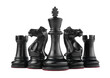 © New Africa - Set of black chess pieces on white background