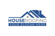 roofing house logo design vector illustration