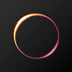 Wall Mural - Abstract stylish light effect on black background. Golden glowing neon line.Vector 10 eps	