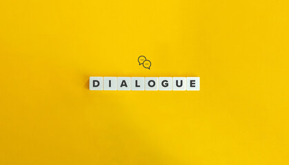 Dialogue Word on Letter Tiles on Yellow Background. Minimal Aesthetics.