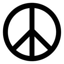 Nvis27 NewVectorIllustrationSign Nvis - Peace Sign . Simple Pacifist Silhouette . Stop War . Cnd Symbol . Black Transparent Icon . AI 10 / EPS 10 . G11261
