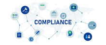 Compliance Icon Set Concept Of Company Orgenization Comply With Regulationsgovernance Management Aspect