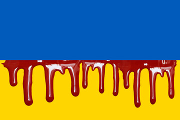 Wall Mural - Closeup of grunge Ukrainian flag