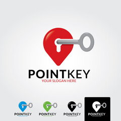 Sticker - Minimal point key logo template - vector