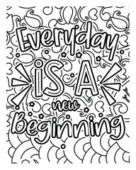Wall Mural - Motivational Quotes coloring page design. Motivational Quotes line art design. Adult coloring page.