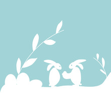 Easter Background With Silhouette Bunny Simple Easter Background.