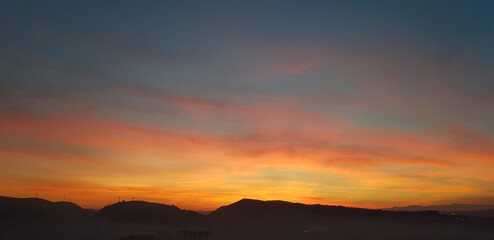 Wall Mural - beautiful sunset view in the mountains