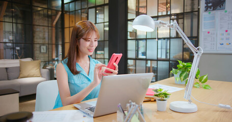 Sticker - woman use laptop and phone