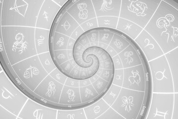Leinwandbilder - Zodiac Signs Horoscope background. Concept for fantasy and mystery
