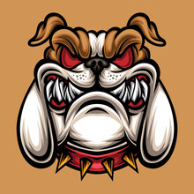 Bulldog Dog Head Mascot Vector Illustration
