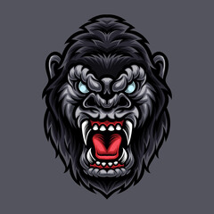 Wall Mural - gorilla head mascot vector illustration