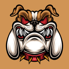  bulldog dog head mascot vector illustration