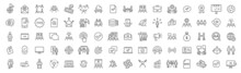 Teamwork And Management Line Icons Collection. Big UI Icon Set. Thin Outline Icons Pack. Vector Illustration Eps10
