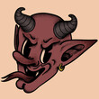 © Sophie - 50s cartoon retro vintage sticker head satan devil tattoo art