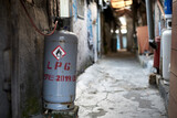 Fototapeta Kosmos - Gas barrel. Guryong village is a slum community soon to be demolished.
