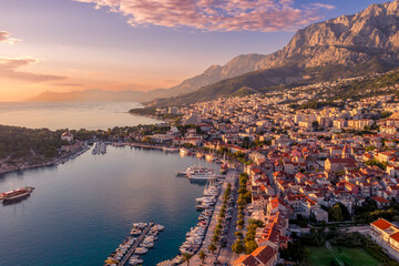 Sunset over the Makarska Riviera 