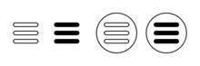 Menu Icons Set. Web Menu Sign And Symbol. Hamburger Menu Symbol